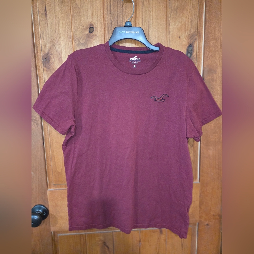 Hollister Men's Burgundy Short Sleeve Tee